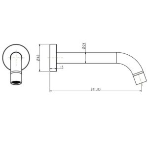 ABI WALL MOUNTED SPOUT – BRUSHED GUNMETAL ( 1 left )