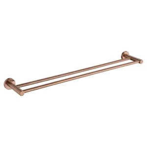 Modern 600mm Double Towel Rail - Copper