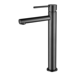 Modern High Rise Basin Mixer - Gun Metal