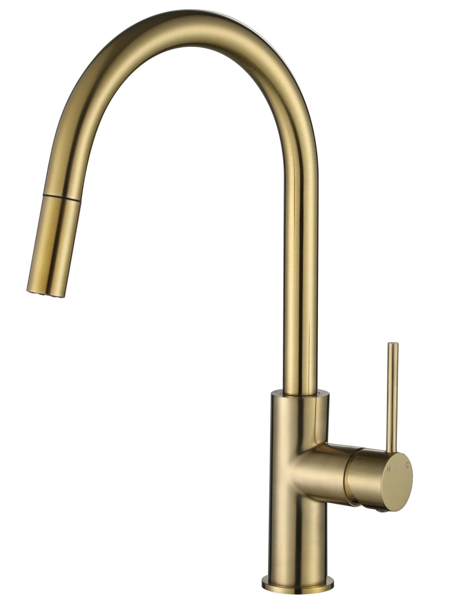 Modern Pull out Kitchen Mixer - Brushed Brass - Flooring Bathrooms