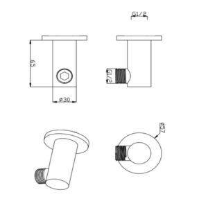 ABI ZANA ROUND SHOWER BP – BRUSHED COPPER ( two left )
