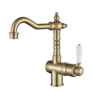 Modern Bordeaux High Rise Basin Mixer - Brushed Brass