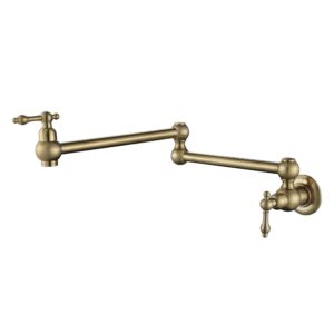 Modern Bordeaux Cold Water Kitchen Pot Filler - Brushed Brass