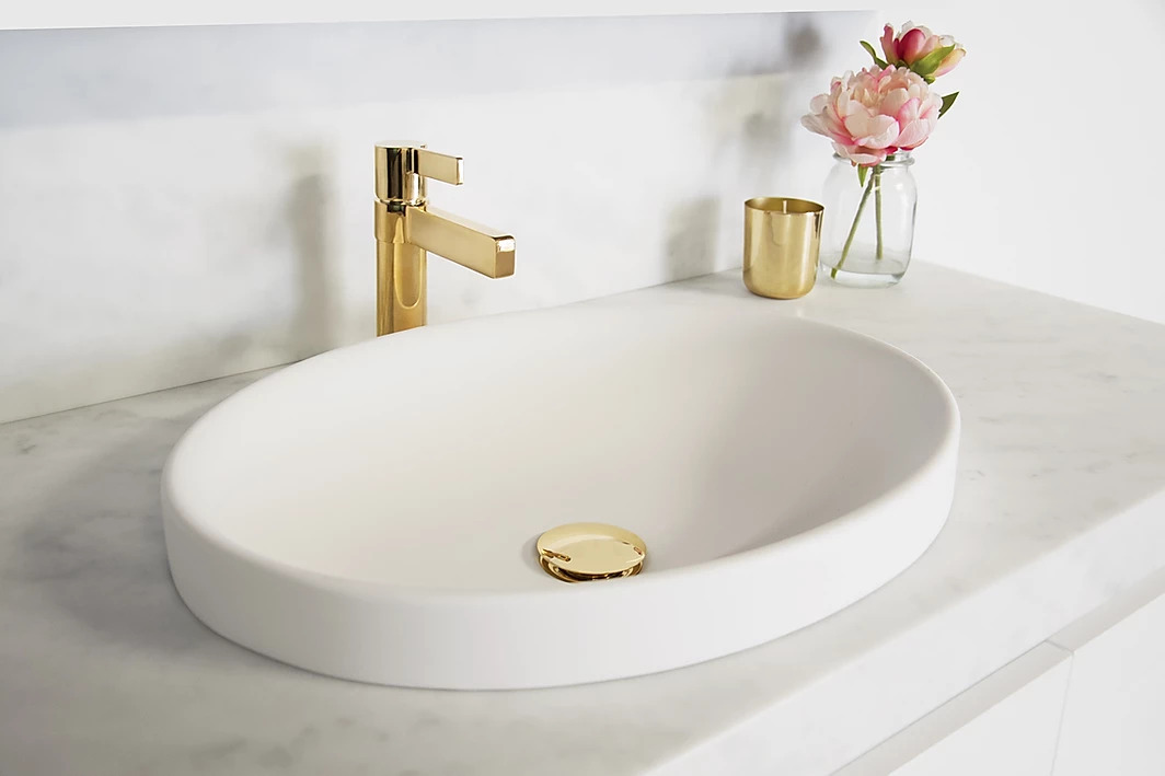 white ceramic semi reccessed bathroom sinks