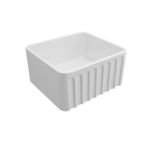 Novi 50 x 46 Fine Fireclay Butler Sink Ribbed / flat gloss white