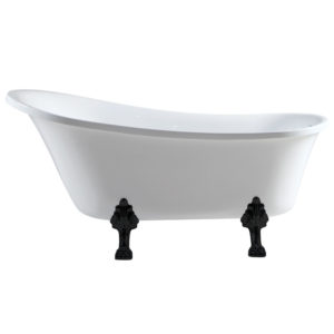 Clawfoot - Freestanding Bath Tub - Acrylic - Matte Black Feet
