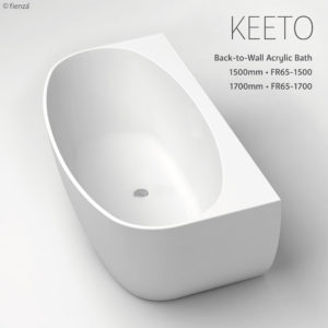 Keeto - Back to Wall Bath Tub - Acrylic