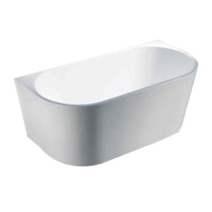 Acrylic Back to Wall Bath Tub - Round Shape - Thin Edge