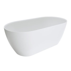 Kaya - Slim Wall Stone Bath - Matte White