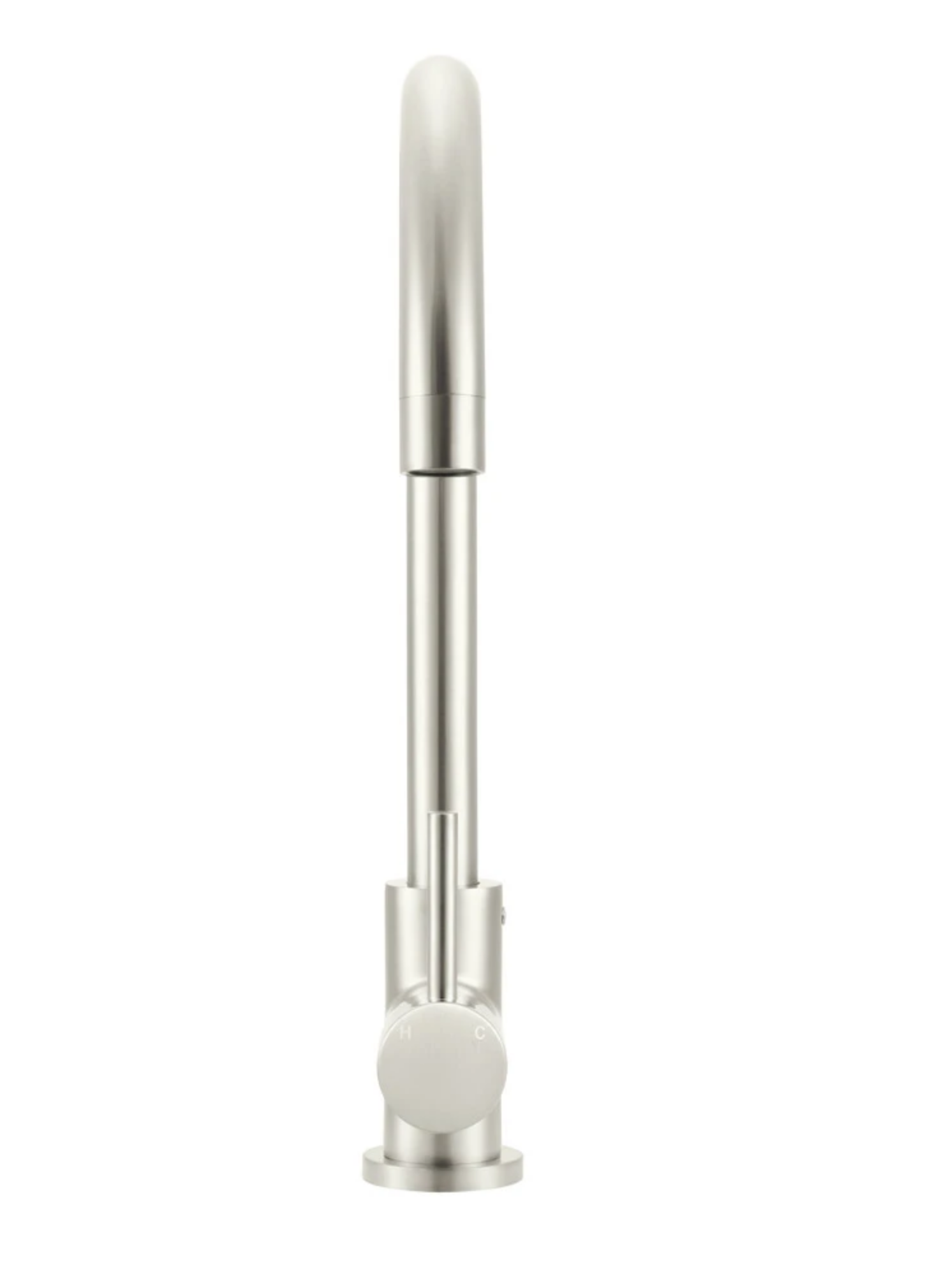 Meir Round Gooseneck Kitchen Mixer Tap - Brushed Nickel - Image 3