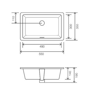 Eneo Under Counter Basin - 550 x 350mm - White