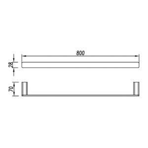 Kudos Towel Rail - 80cm - Chrome