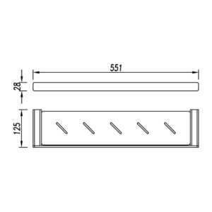 Kudos Shelf with Drain Holes - 55cm - Chrome