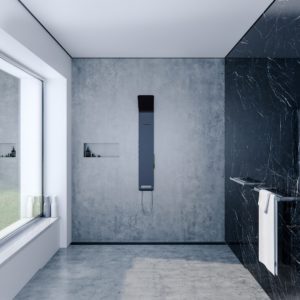 Synergii Shower Panel - Left Side Operation - Matte Black