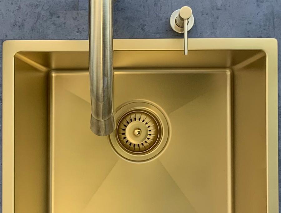 brushed gold kitchen sink strainer
