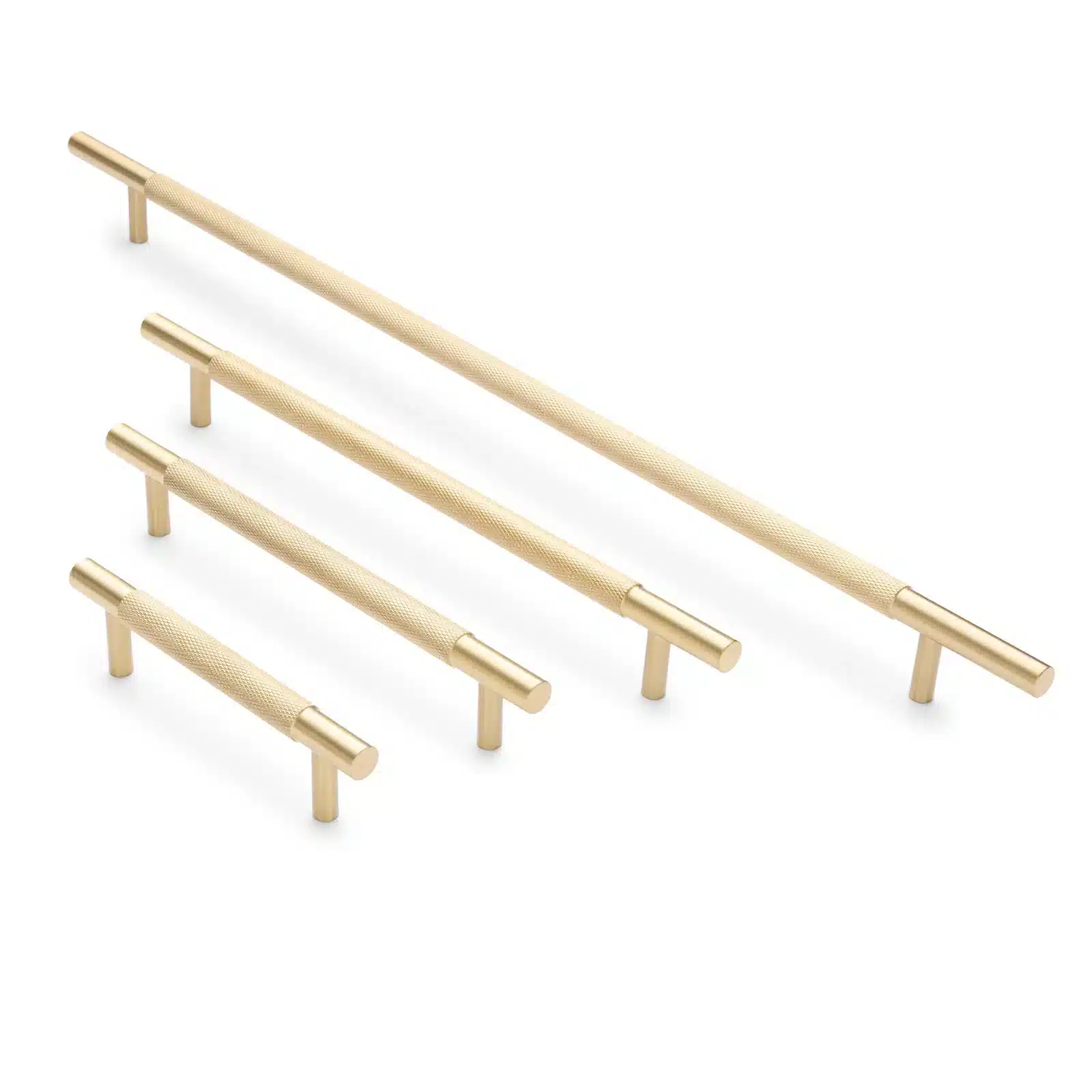 Manovella Brushed Brass Knurled Drawer Pull - Charmian