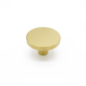 Brushed Brass Round Profile Cabinet Knob - Olivia