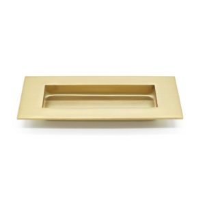 Satin Brass Sliding Door Flush Pull 120mm x 40mm