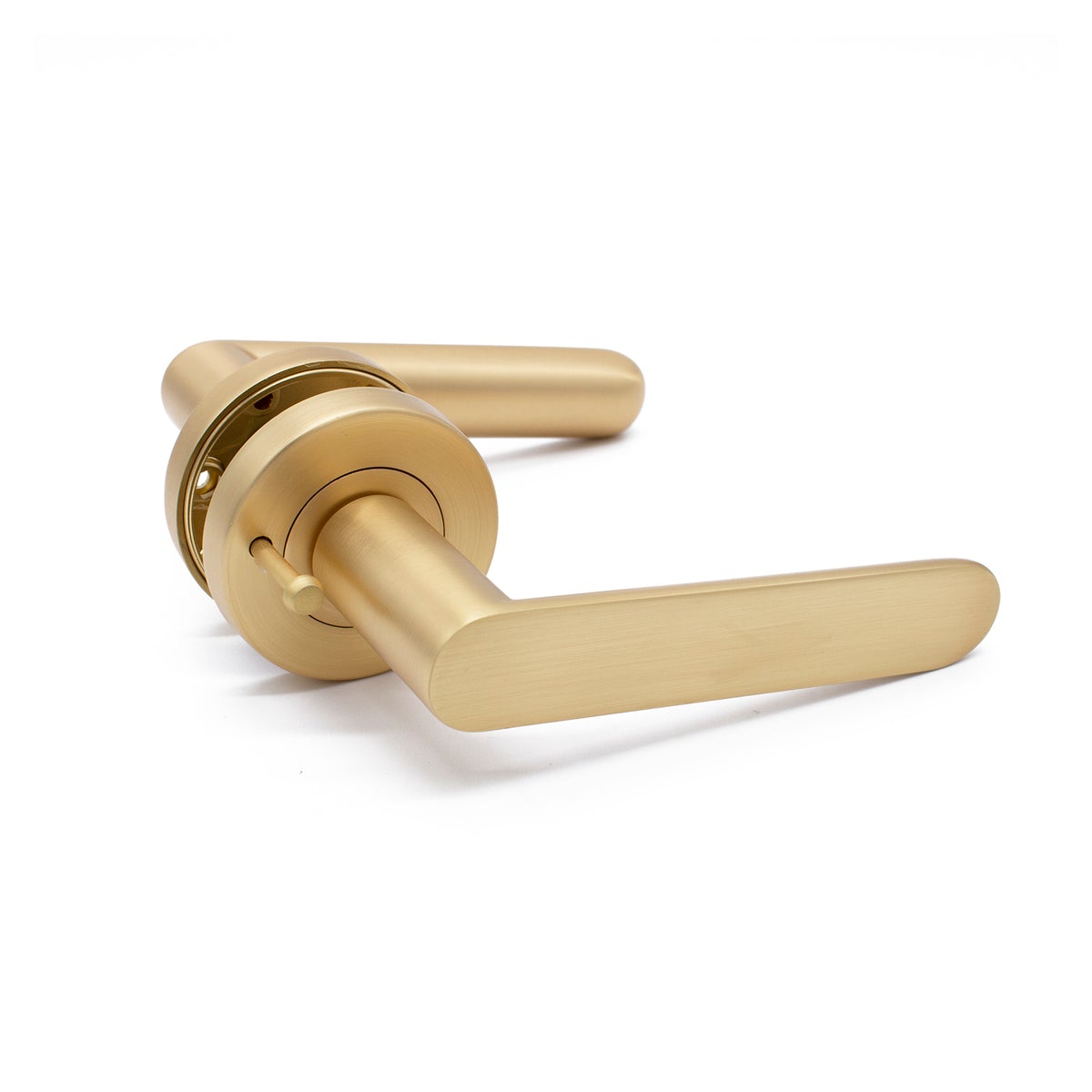 Fairhaven Satin Brass Privacy Door Handle - Flooring Bathrooms