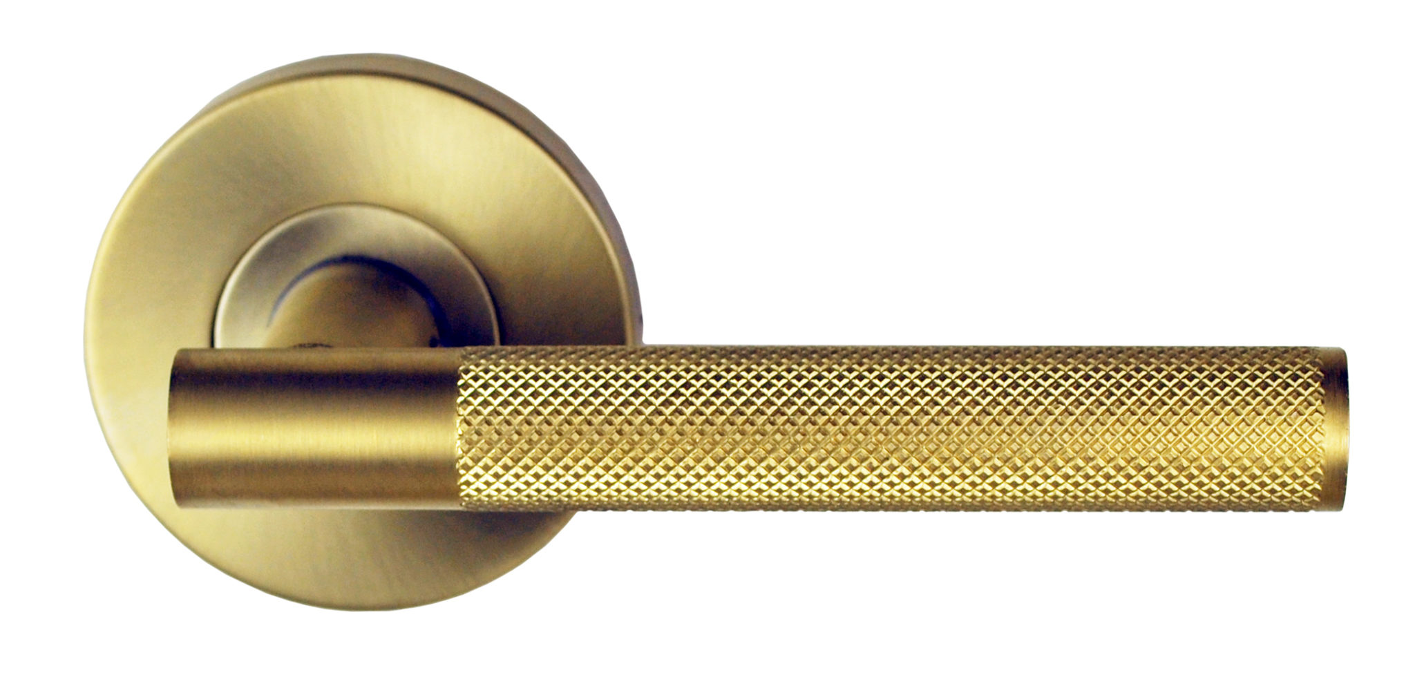 KIK Leather Door Handle | Natural/Brushed Brass