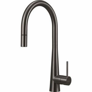 Oliveri Essente Goose Neck Pull Out Mixer - Brushed Gun Metal
