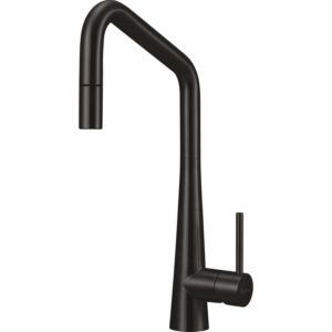 Oliveri Essente Square Goose Neck Pull Out Mixer - Matte Black