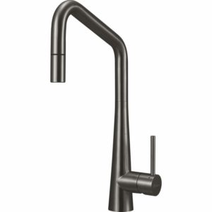 Oliveri Essente Square Goose Neck Pull Out Mixer - Brushed Gun Metal