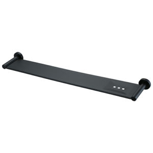 Modern Metal Shower Shelf - Matte Black