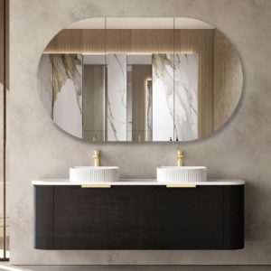 Otti Bondi Curved Vanity - Black Oak