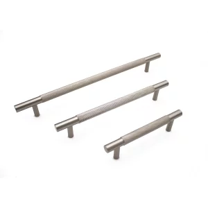 Brushed Nickel Knurled Drawer Pull - Charmian