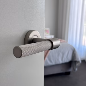 Solid Brass Brushed Nickel Knurled Passage Door Handle - Rosedale. ( solid Brass ) - Image 10