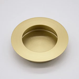 Manovella Satin Brass Sliding Door Round Flush Pull 65mm