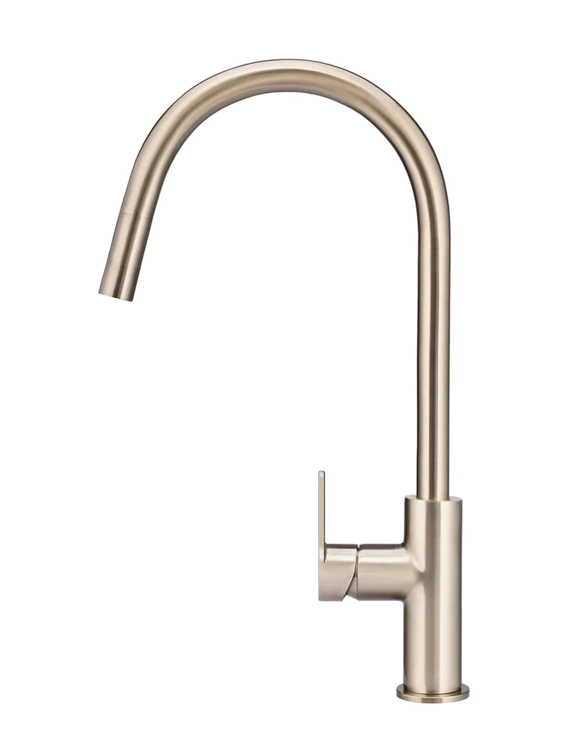 MEIR ROUND PADDLE PICCOLA PULL OUT KITCHEN MIXER TAP - champagne - Image 3