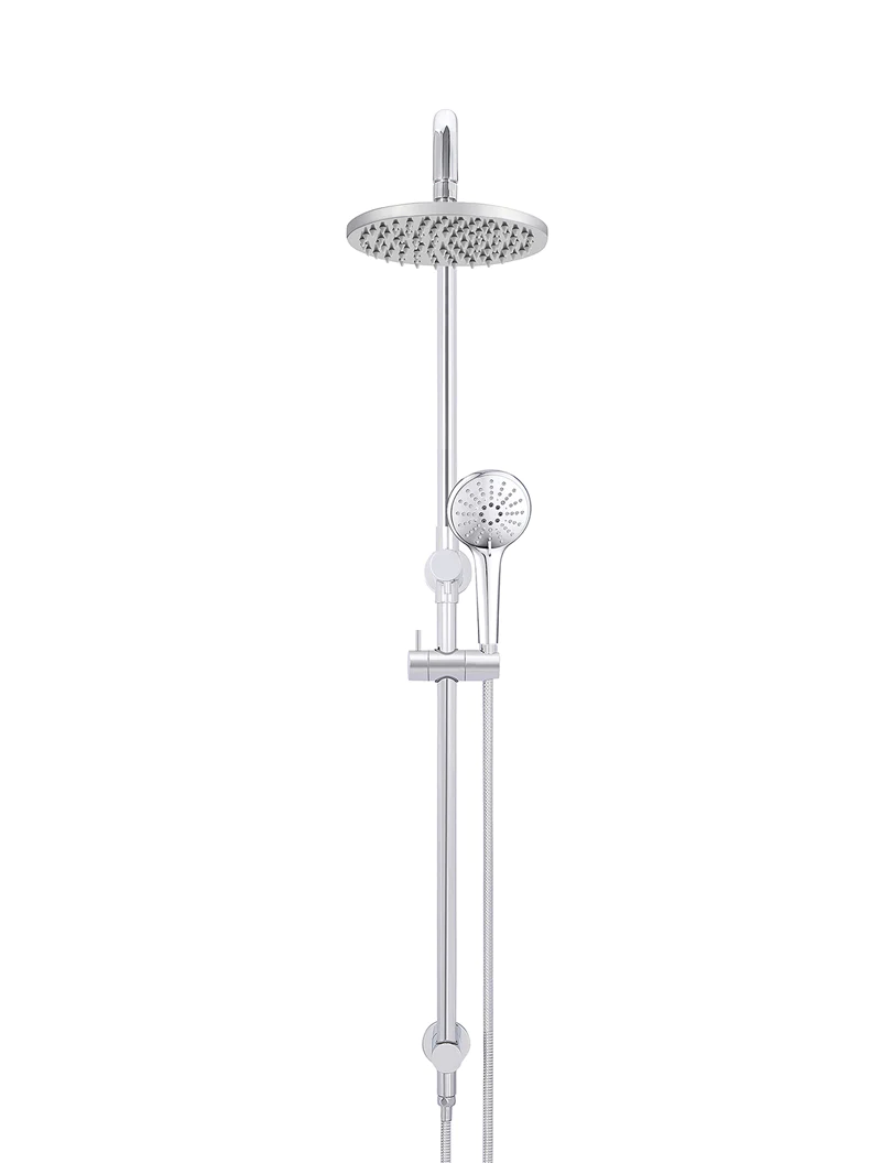 MEIR ROUND COMBINATION SHOWER RAIL 200MM ROSE, THREE FUNCTION HAND SHOWER - polished chrome - Image 3
