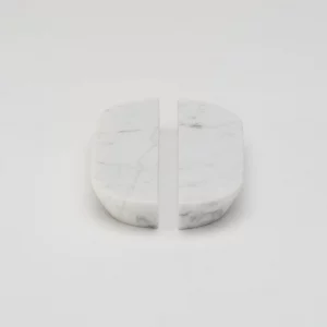 Lo & Co Dot Marble Handle Small - Carrara Marble