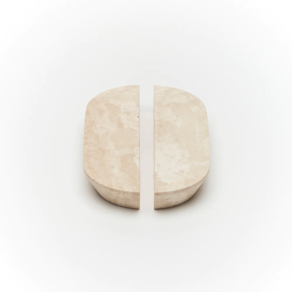 Lo & Co Dot Marble Handle Small - Travertine - Image 2
