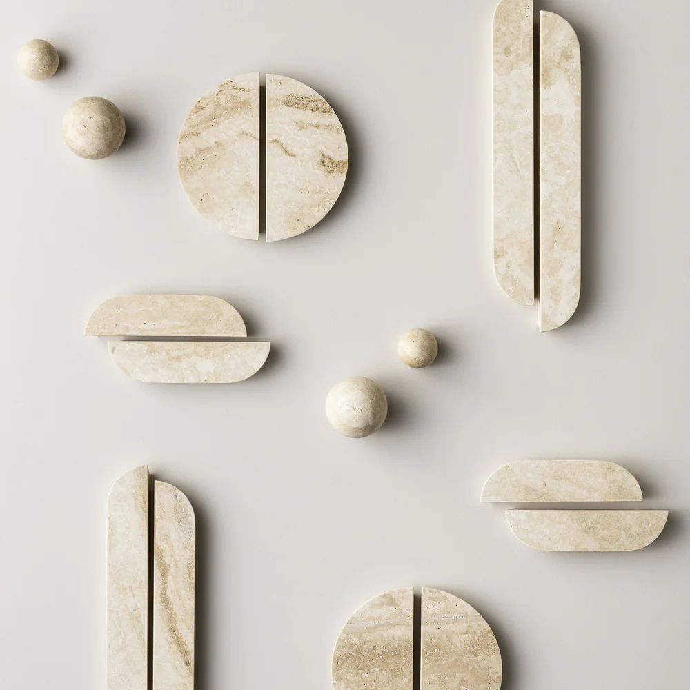 Lo & Co Dot Marble Handle Small - Travertine - Image 8