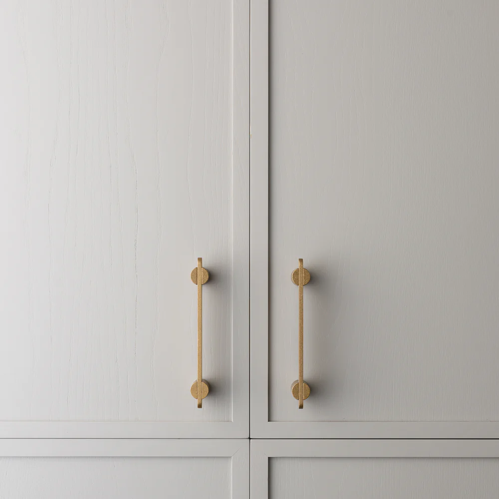 Lo & Co Intersect Pull - Tumbled Brass - Flooring Bathrooms Interiors