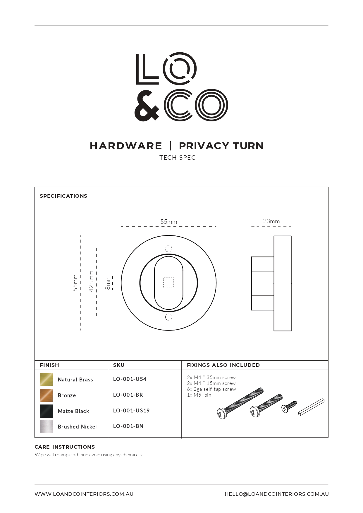 Lo & Co Privacy Turn - Bronze