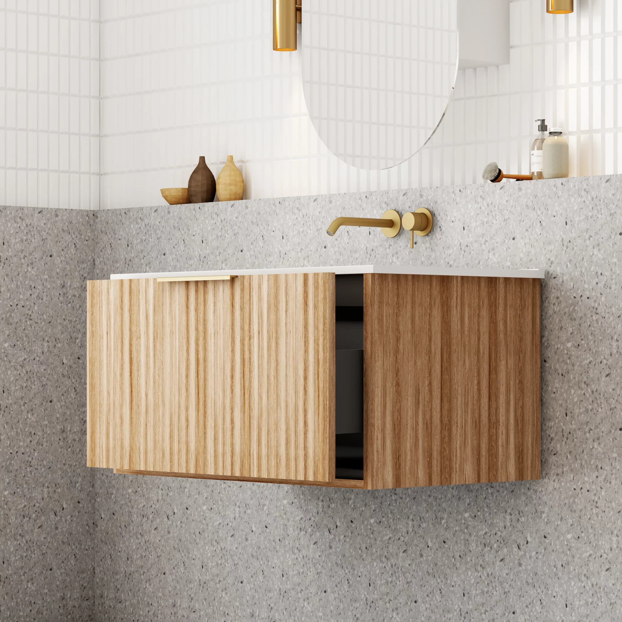 Cassa Capture 750mm Wall Hung Vanity - Natural Oak - Image 2