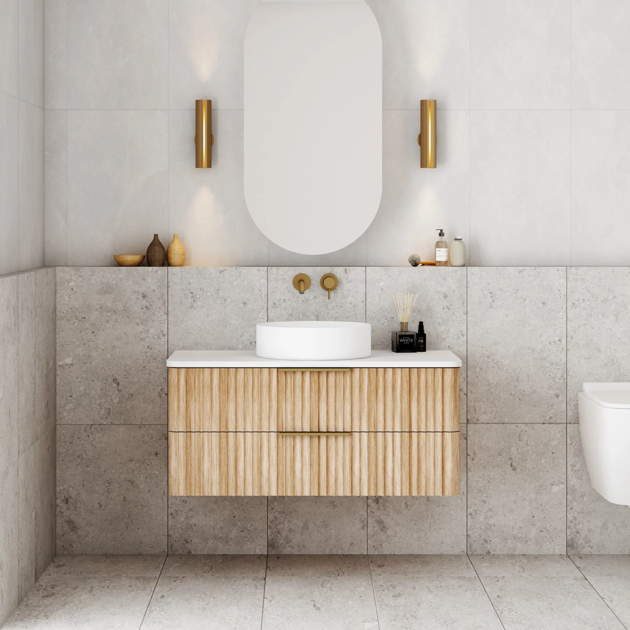 Cassa Gravity 900mm Wall Hung Vanity - Natural Oak - Flooring Bathrooms ...