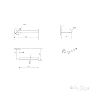 Bella Vista - Mica Toilet Paper Holder - French Gold