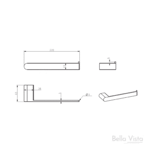 Bella Vista - Supra Hand Towel Holder - Brushed Gold