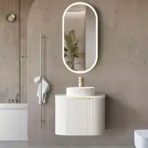 Otti Bondi 600MM WALL HUNG FLUTED CURVE VANITY - SATIN WHITE