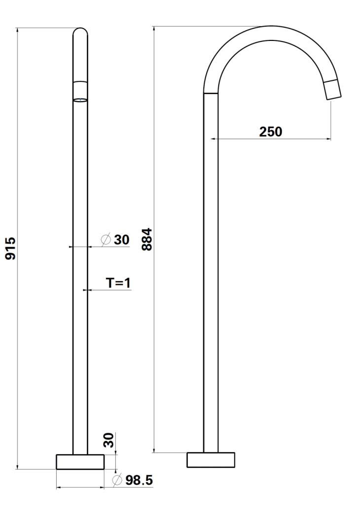 Bella Vista - Mica Freestanding Bath Spout - Chrome - Image 5
