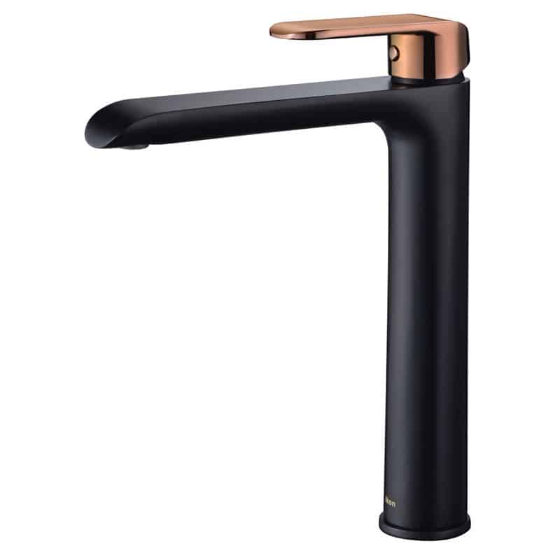 Bella Vista - Kara Tall Basin Mixer - Black/Rose Gold
