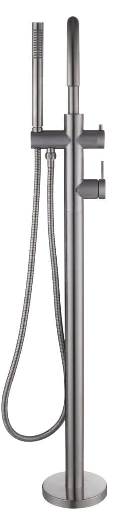 Bella Vista - Mica Freestanding Bath Mixer with Hand Shower - Brushed Nickel - Image 2
