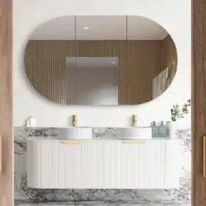 Otti Bondi 1500MM WALL HUNG FLUTED CURVE VANITY - SATIN WHITE