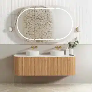 Otti Bondi FLUTED 1500MM CURVE VANITY - WOODLAND OAK