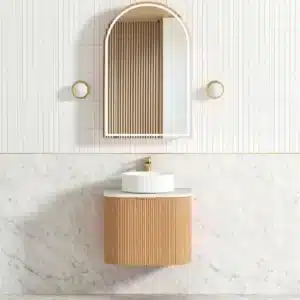 Otti Bondi FLUTED 600MM CURVE VANITY - WOODLAND OAK